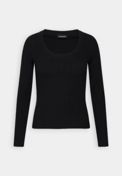 Even&Odd Ribbed - Variegated - Pullover - Black -Even-Odd Boutique 060b338959144358b07bb23adf31279b