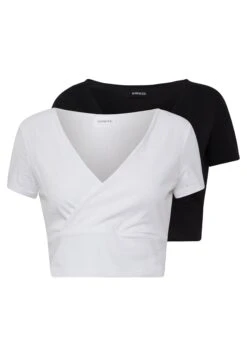 Even&Odd 2 Pack - T-Shirt Imprimé - Black/White