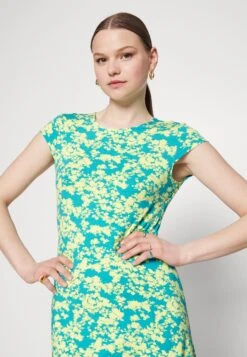 Even&Odd Robe En Jersey - Green/Multi-Coloured -Even-Odd Boutique 6788685171de4200aacebc6e98971162