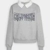 Even&Odd Poloneck With Collar And Embroidery - Sweatshirt - Mottled Light Grey -Even-Odd Boutique 8c817400f01a42468c0f44fdd841acbf