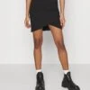 Even&Odd Asymetric Overlap Wrap Mini High Waisted Skirt - Jupe Crayon - Black -Even-Odd Boutique 8e0d968390bc4157829c4828e4bfa0ac