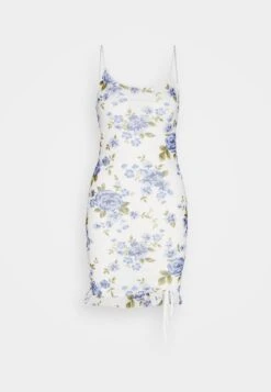 Even&Odd Robe Fourreau - White/Blue -Even-Odd Boutique 8fce435a406e4308b9da159ee70d26ce