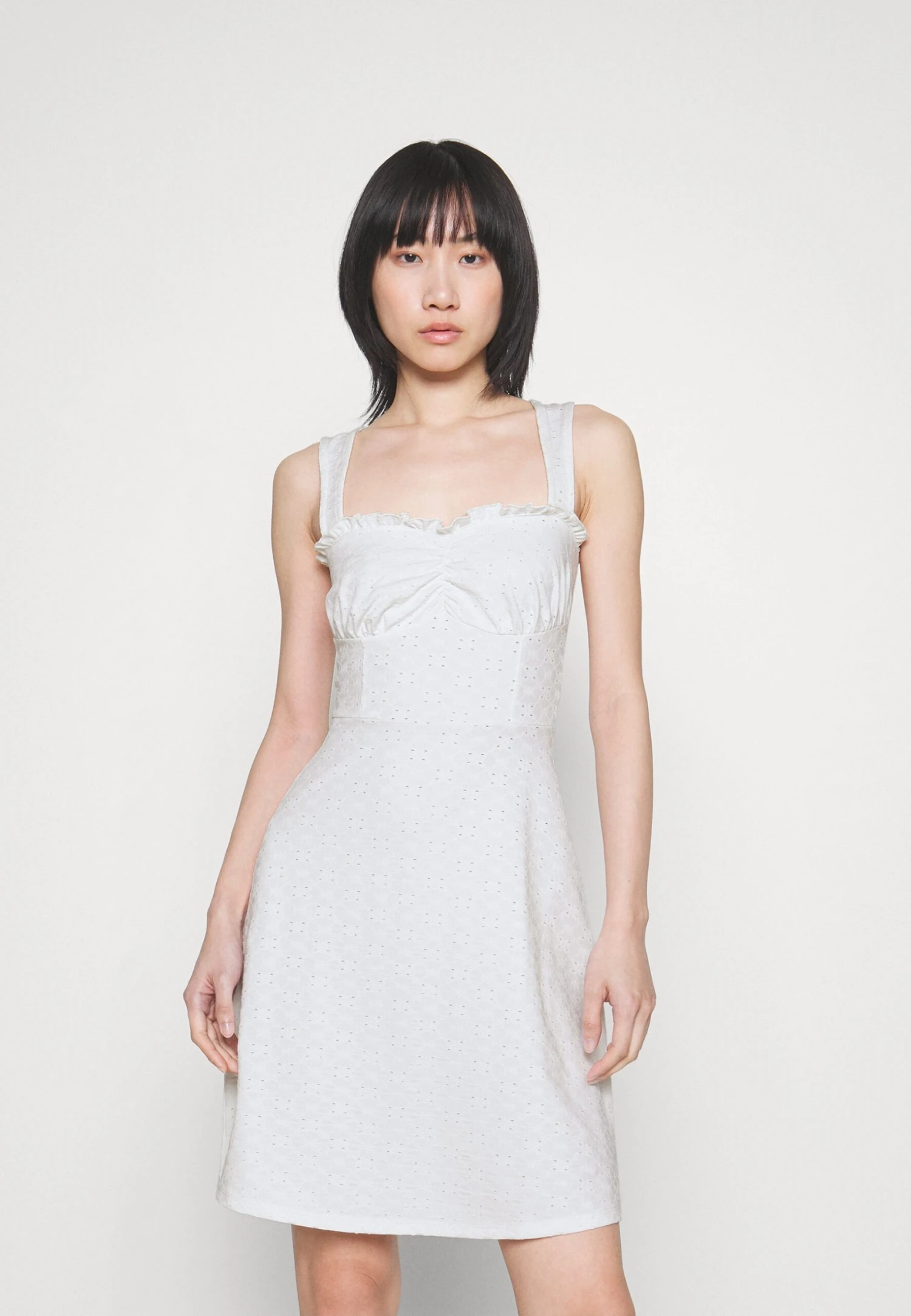 Even&Odd Sleeveless Sweetheart Neckline Princess Seams Flared Skirt Mini Dress (Eo-Ss23-C131-Sp) / 001 - White - Robe De Jour - 001 - White 5 Even&Odd Sleeveless Sweetheart Neckline Princess Seams Flared Skirt Mini Dress (Eo-Ss23-C131-Sp) / 001 - White - Robe De Jour - 001 - White – Image 3