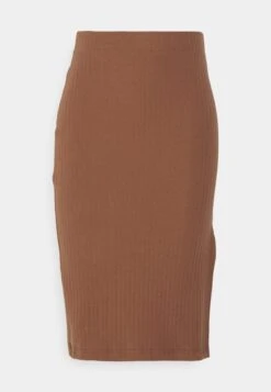 Pencil Skirt With Slit - Jupe Crayon - Brown -Even-Odd Boutique b010ed6b7d824afa9eca1882c1640a84