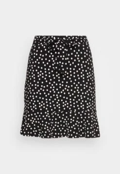 Even&Odd Mini Skirt With Volant - Jupe Trapèze - Black/White -Even-Odd Boutique bd7fd1ad95854f88a1dda94dc4ff9636
