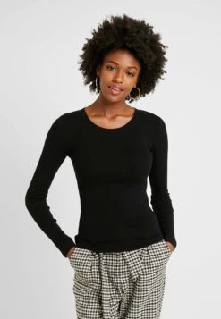 Basic Crew Neck Long Sleeves - T-Shirt À Manches Longues - Black