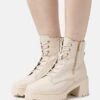 Bottines À Lacets - Beige