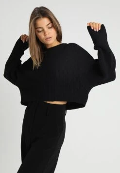 Even&Odd Cropped Jumper - Pullover - Black